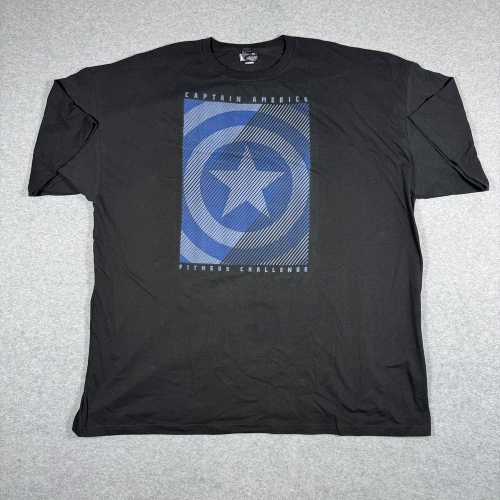Marvel Captain America T-Shirt Mens 4XL Black Fitness Challenge Shield